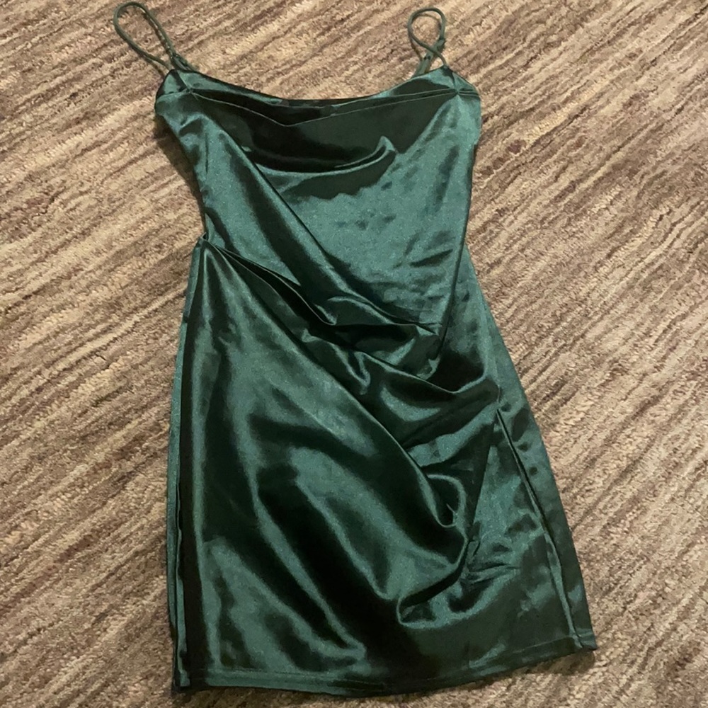 Lucy in the sky emerald green satin top